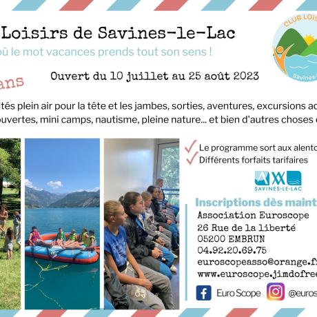 Inscriptions été 2023